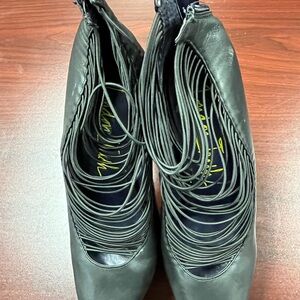 Elegant Gray Heeled Boots for Women